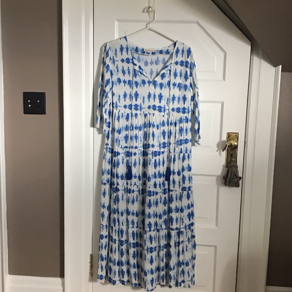 Blue and White Women's Dress